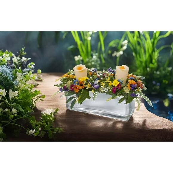 Spring Summer Floral Candle Rings Wreaths Table Centerpiece Daisy Sunflower Deco - Picture 2 of 7